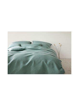 ELEGANTE | Halbleinen Bettwäsche Breeze 70x90cm/140x200cm Senf | petrol