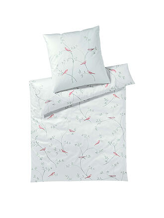 ELEGANTE | Satin Bettwäsche 70x90cm/140x200cm Garden Love Zartgrün | hellgrün