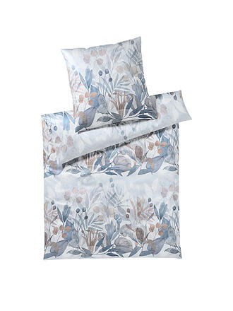ELEGANTE | Satin Bettwäsche 70x90cm/140x200cm Secret Garden Blau | rosa