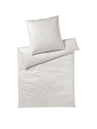 ELEGANTE | Satin Bettwäsche Hamburger Streifen 140x200cm Sand | dunkelrot