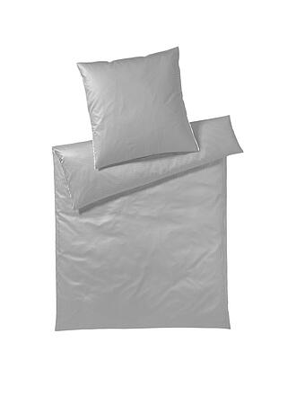 ELEGANTE | Satin Bettwäsche Hamburger Streifen 140x200cm Sand | hellgrau
