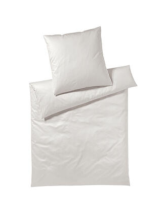 ELEGANTE | Satin Bettwäsche Hamburger Streifen 140x220cm Sand | dunkelrot