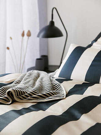 ELEGANTE | Satin Bettwäsche Natural Stripe 140x200cm Natur/Schwarz | creme