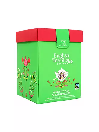 ENGLISH TEA SHOP | Grüner Tee Granatapfel, BIO Fairtrade, Loser Tee, 80g Box | bunt