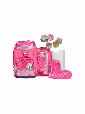 ERGOBAG | Schulrucksack Set 6tlg Pack - KuntBärbuntes Einhorn Neo Edition | pink