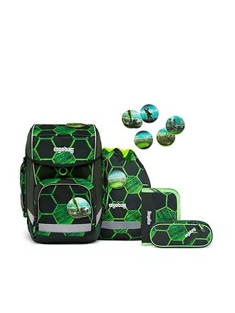 ERGOBAG | Schultaschen Set 5tlg CUBO - BärRex | dunkelgrün