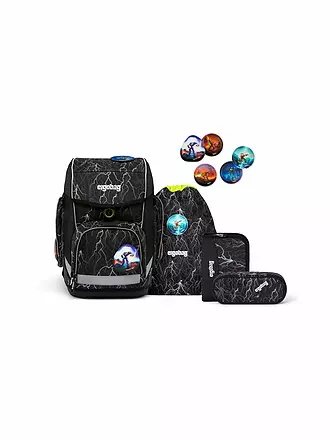 ERGOBAG | Schultaschen Set 5tlg Cubo - ReflektBär | schwarz