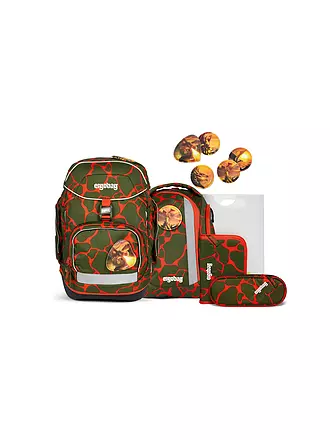 ERGOBAG | Schultaschen Set 6tlg PACK Lumi - Bärtastisch | olive