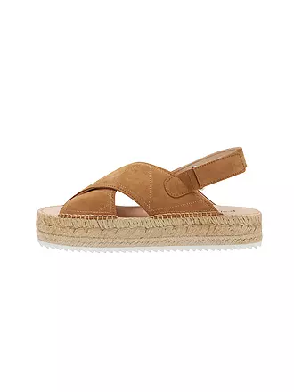 ESPADRIJ L'ORIGINALE | Sandalen CROISETTE PUFFY HIGHT | braun