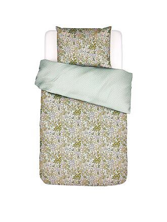 ESSENZA | Satin Bettwäsche 70x90cm / 140x200cm Ophelia Hazy Blue | Camel
