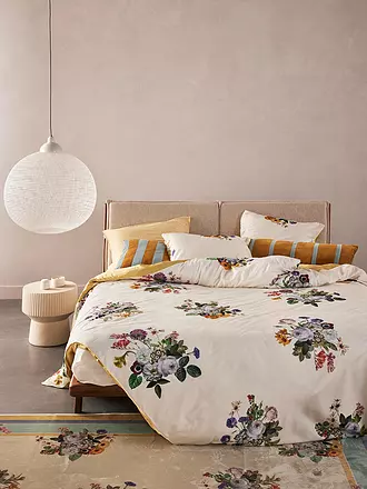 ESSENZA | Satin-Bettwäsche LAURINE 70x90cm/140x200cm Vanilla | dunkelgrün
