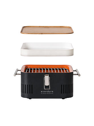 EVERDURE BY HESTON BLUMENTHAL | Tragbarer Holzkohlegrill CUBE Orange | schwarz