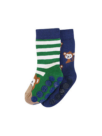 EWERS | Baby Socken 2er Pkg ABS Affe gelb | blau