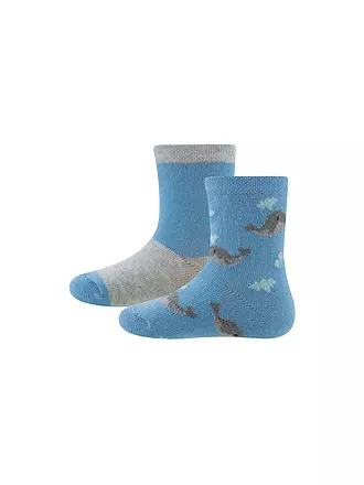 EWERS | Baby Socken 2er Pkg h.blau | hellblau