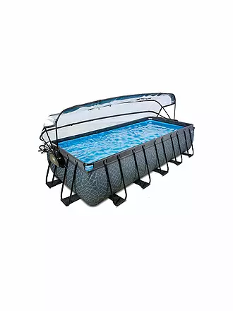 EXIT TOYS | Stone Pool 540x250x100cm mit Abdeckung und Sandfilter- und Wärmepumpe | keine Farbe