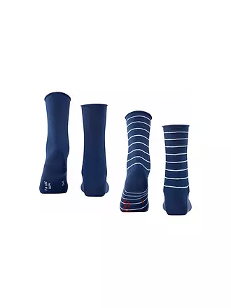 FALKE |  Sneakersocken Happy Stripe 2er Pkg royal blue | schwarz