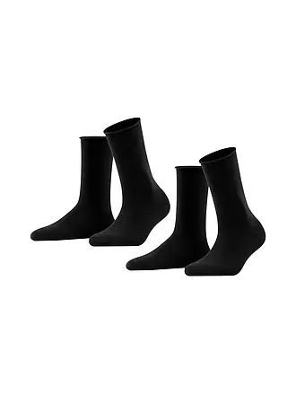 FALKE | Happy Socken 2er Pkg light grey mel. | schwarz