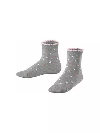 FALKE | Kinder Mädchen Socken Multidot light grey | pink