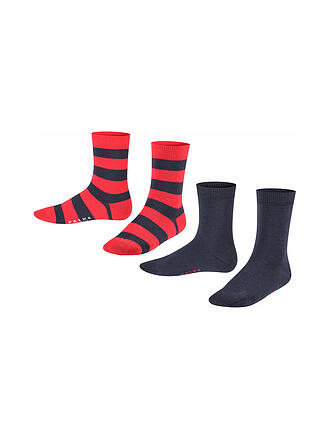 FALKE | Kinder Socken Happy Stripe 2er Pkg black | blau