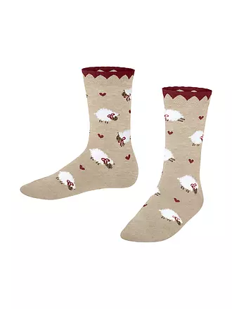 FALKE | Mädchen Socken CUTE SHEEP sand melange | dunkelblau