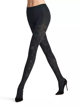 FALKE | Modestrumpfhose CHECK MATE marine | dunkelblau