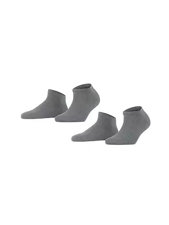 FALKE | Sneakersocken Happy 2er Pkg Light Grey | schwarz