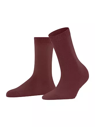 FALKE | Socken COSY WOOL lieght greymelange | dunkelrot