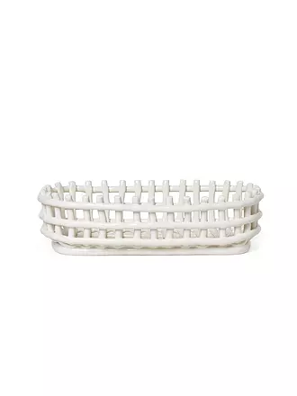 FERM LIVING | Brotkorb - Ceramic Basket - Oval 30x15cm Offwhite | 