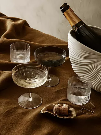 FERM LIVING | Champagnerglas 2er Set RIPPLE | transparent