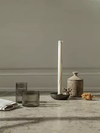 FERM LIVING | Glas 4-er SEt RIPPLE Smoked Grey | transparent