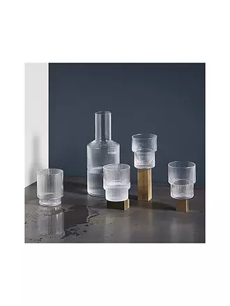 FERM LIVING | Trinkglas 4er Set RIPPLE | grau