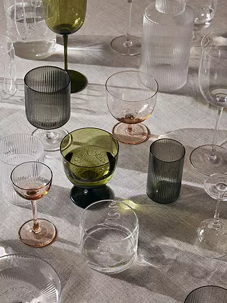 FERM LIVING | Weinglas 2er Set Ripple Clear | transparent