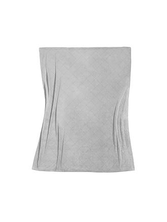 FLEURESSE | Flanell Tagesdecke - Plaid 135x190cm Lech Anthrazit | silber
