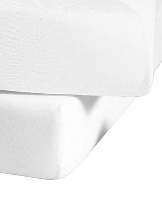 FLEURESSE | Jerseyspannleintuch 100x200cm (Dunkelblau) | weiß