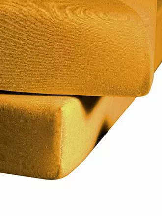 FLEURESSE | Jerseyspannleintuch 100x200cm (Dunkelblau) | gelb