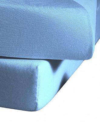 FLEURESSE | Jerseyspannleintuch 100x200cm (Silber) | blau