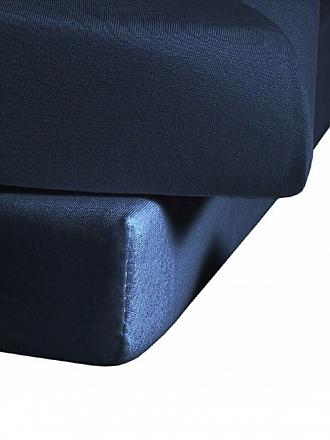 FLEURESSE | Jerseyspannleintuch 100x200cm (Silber) | dunkelblau