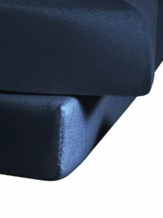 FLEURESSE | Jerseyspannleintuch 150x200cm (Zartbitter) | dunkelblau