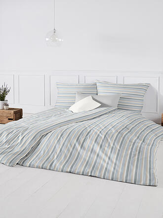 FLEURESSE | Leinen Bettwäsche NIZZA 70x90cm / 140x200cm Sand | hellblau