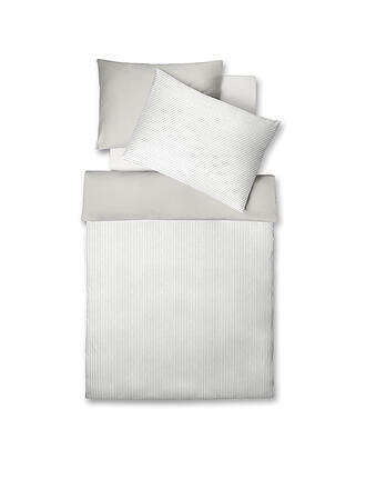 FLEURESSE | Leinen Bettwäsche NIZZA 70x90cm / 140x200cm Silber | beige
