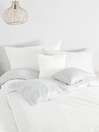 FLEURESSE | Leinen Bettwäsche NIZZA 70x90cm / 140x200cm Silber | beige