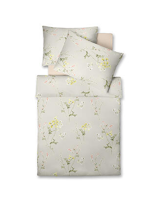 FLEURESSE | Satin Bettwäsche 70x90cm / 140x200cm MODERN GARDEN Lemon | mint