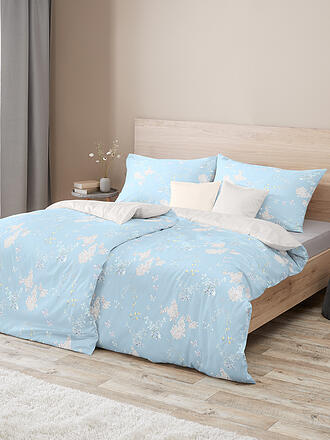 FLEURESSE | Satin Bettwäsche 70x90cm/140x200cm BED ART Himmelblau | hellblau