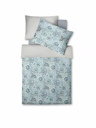 FLEURESSE | Satin Bettwäsche MIAMI 70x90cm/140x220cm  Powder Blue | gelb