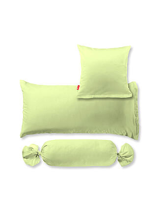 FLEURESSE | Satin Kissenbezug Royal Uni 2er 40x60cm Olive | hellgrün