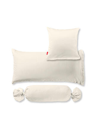 FLEURESSE | Satin Kissenbezug Royal Uni 2er 40x80cm Pearl Blue | creme