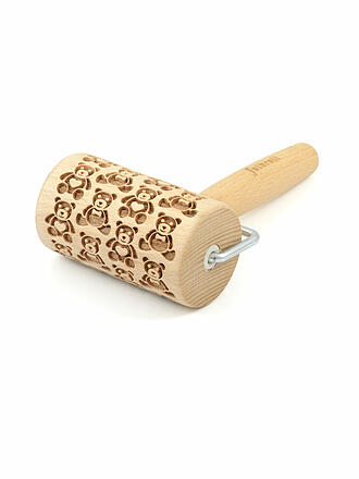 FOLKROLL | Teigrolle Mini 9,5cm Flower Power | braun