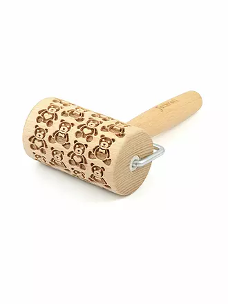 FOLKROLL | Teigrolle Mini 9,5cm Flower Power | braun