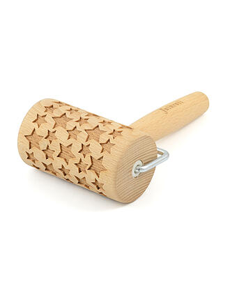FOLKROLL | Teigrolle Mini 9,5cm Flower Power | braun