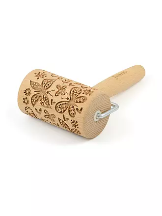 FOLKROLL | Teigrolle Mini 9,5cm Flower Power | braun